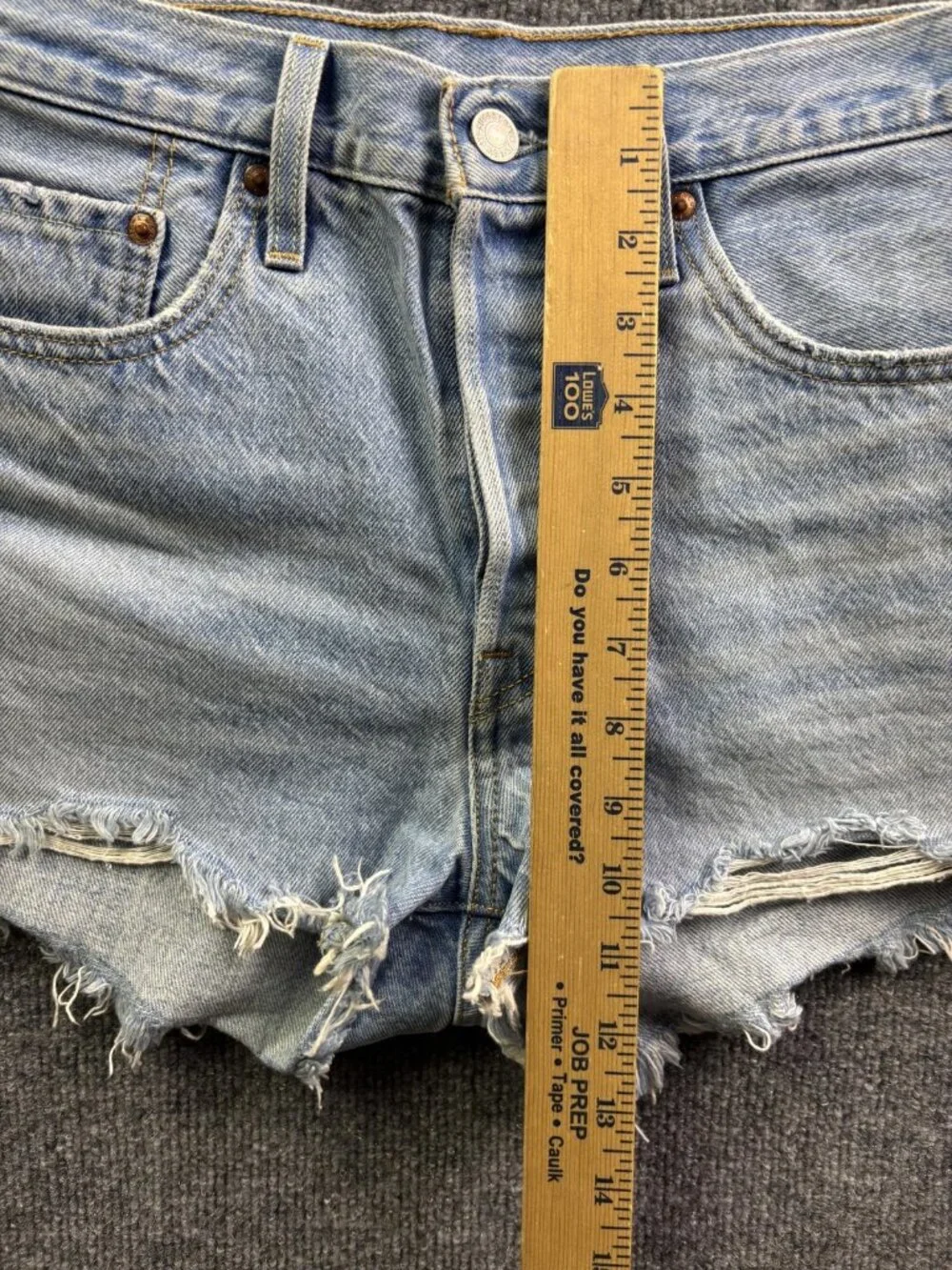 Levi's Light Blue Distressed Denim Jean Shorts - Picture 5 of 8